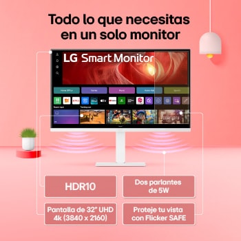 Vista casi frontal monitor con dimenciones